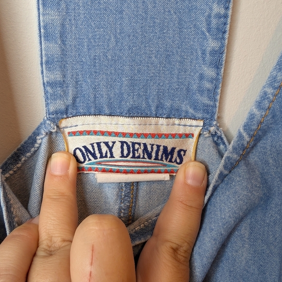 Vintage 90s Only Denim Size 20 Smock Overall Shift Style Dress - Picture 3 of 11